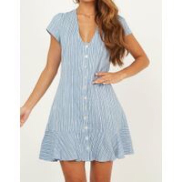 Showpo. Dresses & Skirts - NEW Showpo Don’t Mention It Dress Blue Button 8